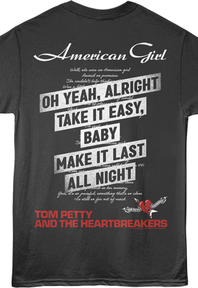 Front & Back American Girl Tom Petty And The Heartbreakers T-Shirt