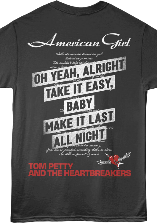 Front & Back American Girl Tom Petty And The Heartbreakers T-Shirt - main product image