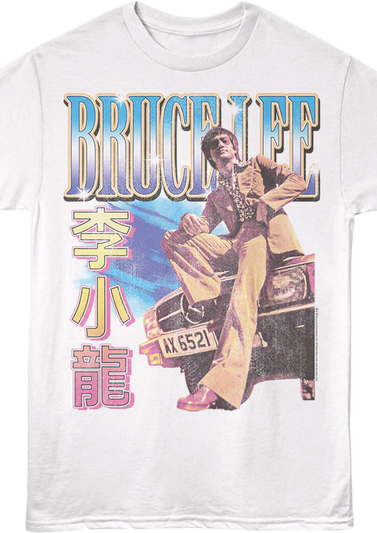 Front & Back Car Pose Bruce Lee T-Shirt - main product image