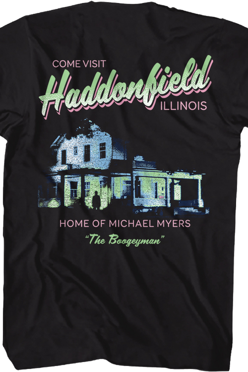 Front & Back Come Visit Haddonfield Halloween T-Shirtmain product image