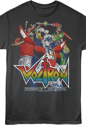Front & Back Defender Of The Universe Voltron T-Shirt