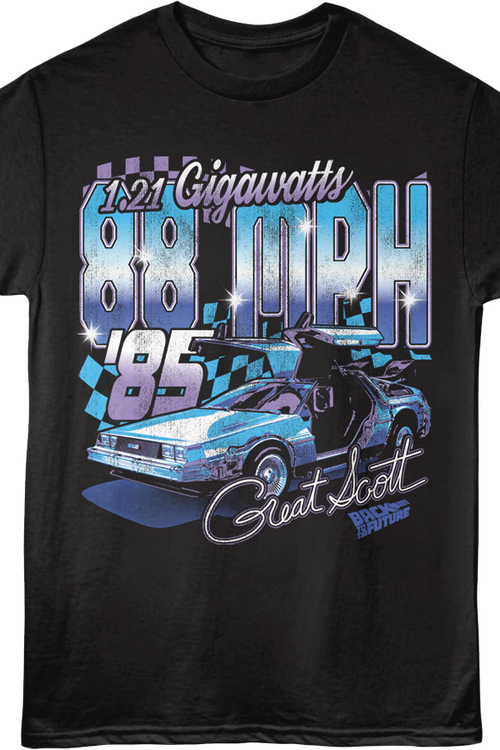 Front & Back DeLorean Racing '85 Back To The Future T-Shirtmain product image