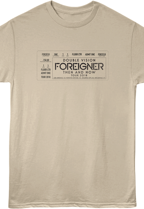 Front & Back Double Vision Concert Ticket Foreigner T-Shirt