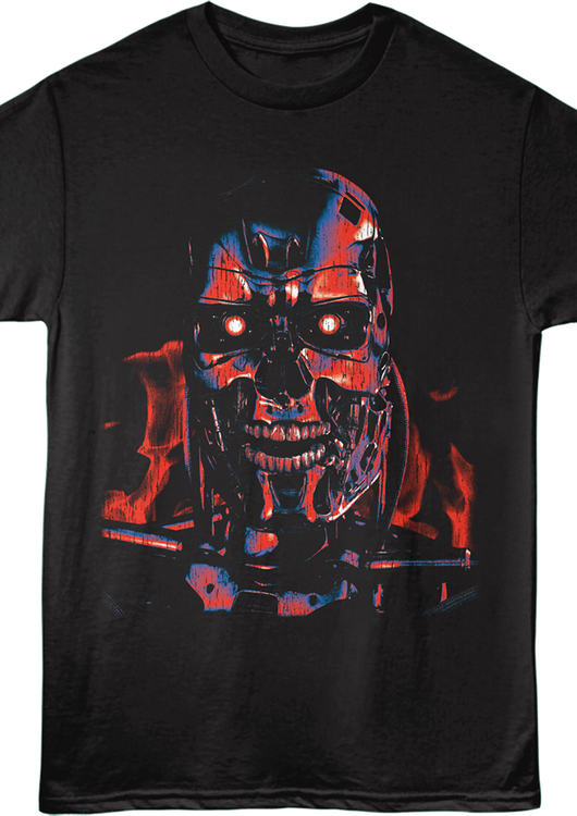 Front & Back Endoskeleton Flames Terminator T-Shirt - main product image