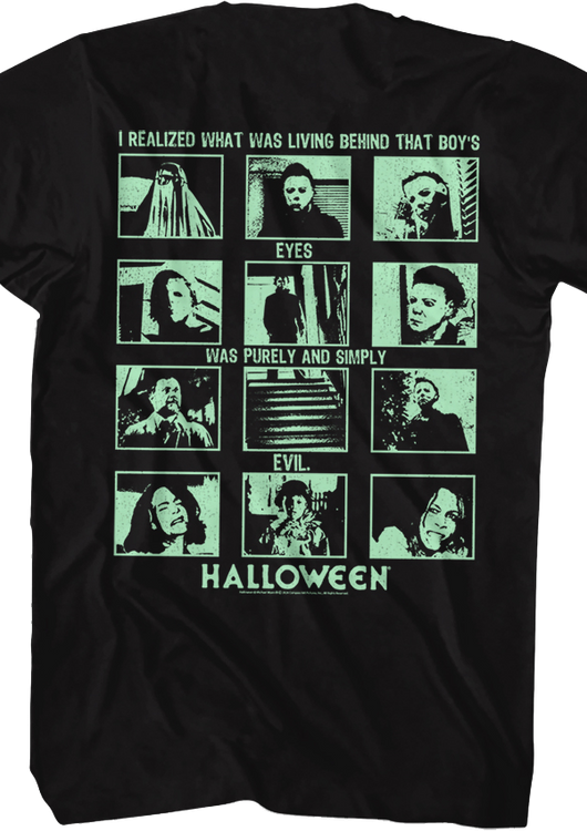 Front & Back Evil Collage Halloween T-Shirt - main product image