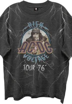 Front & Back High Voltage Tour 76 ACDC Oversized T-Shirt