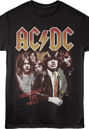 Front & Back Highway To Hell Track List ACDC T-Shirt