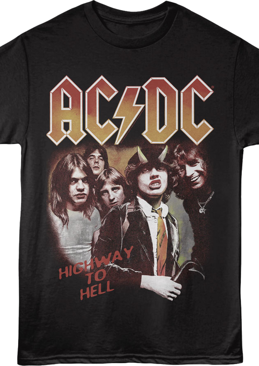 Front & Back Highway To Hell Track List ACDC T-Shirt - main product image