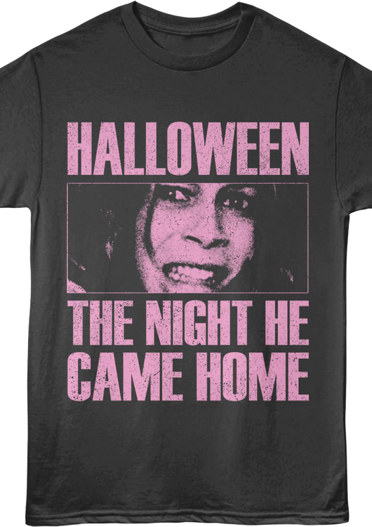 Front & Back Laurie Strode Scared Face Halloween T-Shirt - main product image