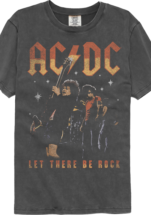 Front & Back Let There Be Rock ACDC Comfort Colors Brand T-Shirt - main product image
