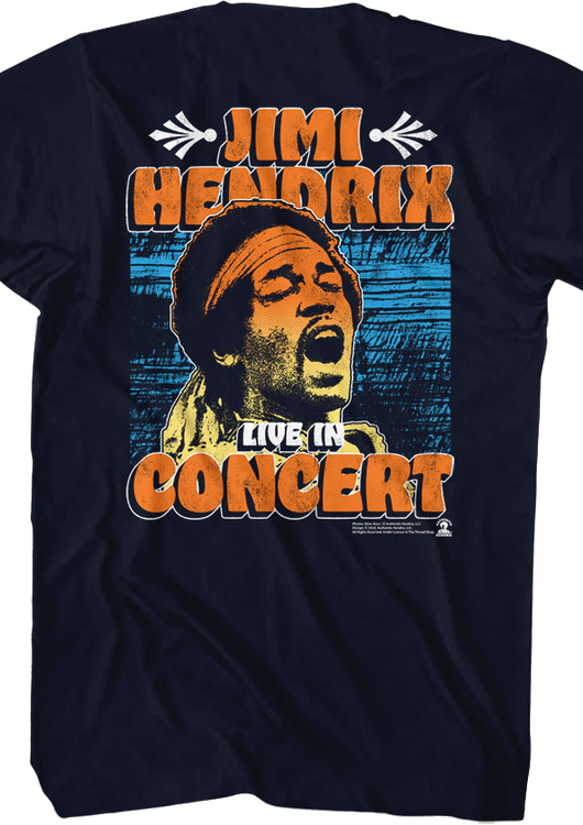 Front & Back Live In Concert Jimi Hendrix T-Shirt - main product image