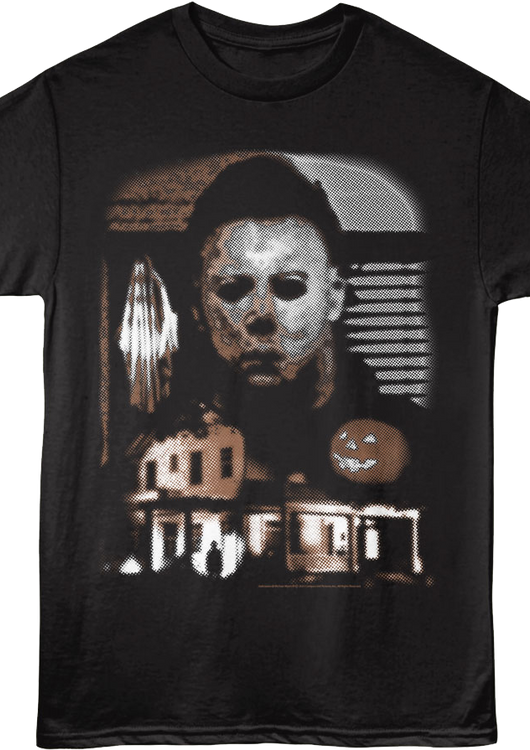 Front & Back Michael Myers Collage Halloween T-Shirt - main product image
