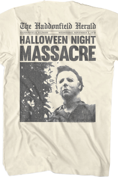 Front & Back Michael Myers Headline Halloween T-Shirtmain product image