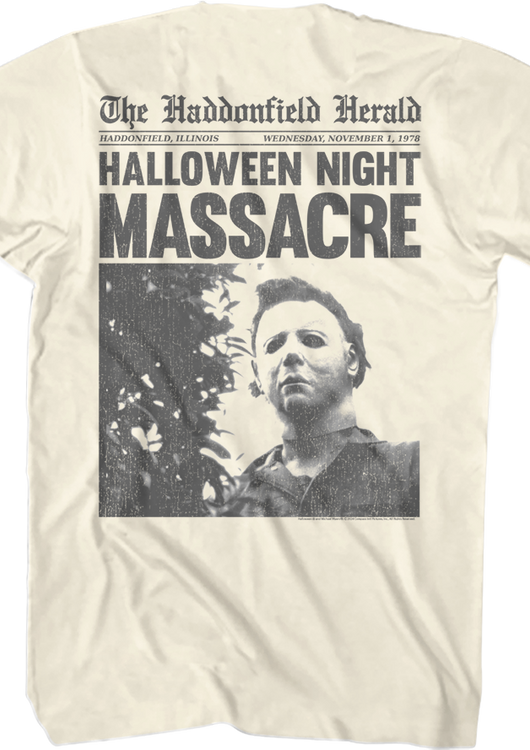 Front & Back Michael Myers Headline Halloween T-Shirt - main product image