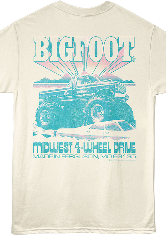 Front & Back Midwest 4-Wheel Drive Bigfoot T-Shirt - main product image