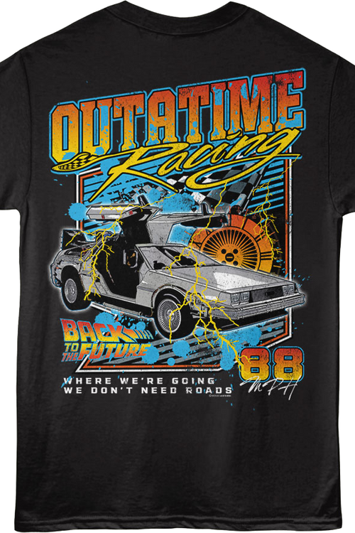 Front & Back OUTATIME Racing Back To The Future T-Shirtmain product image