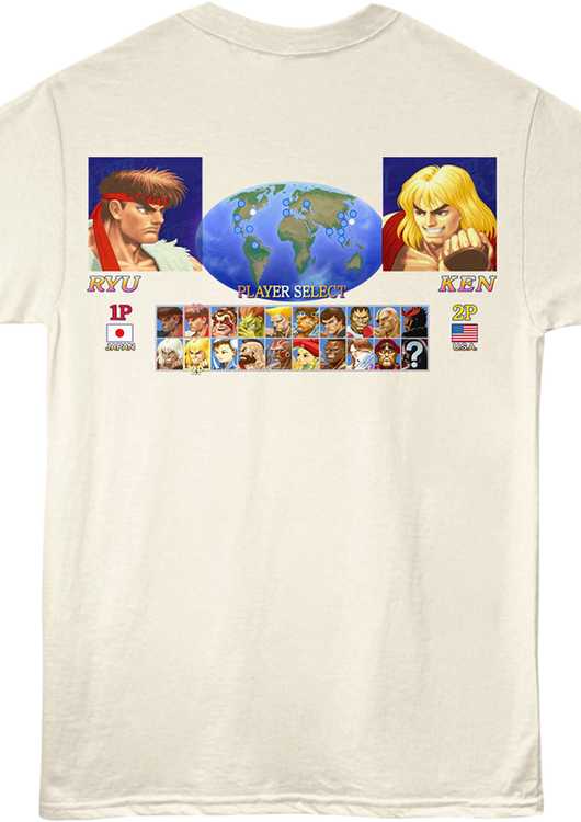 Front & Back Select Player Street Fighter II T-Shirt - main product image