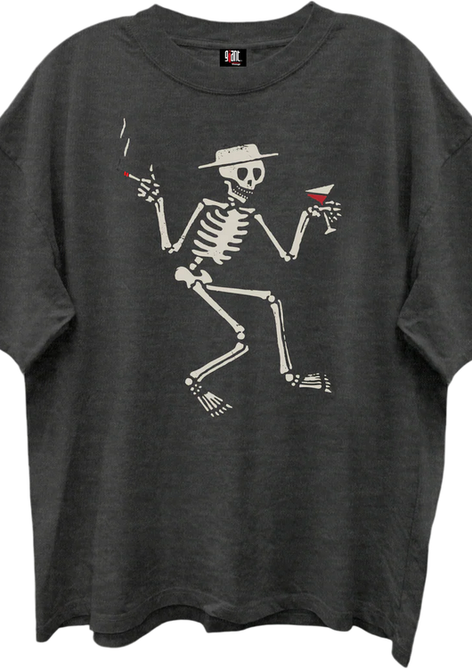 Front & Back Skelly Song Titles Social Distortion Oversized T-Shirt - main product image