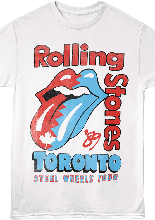 Front & Back Toronto Steel Wheels Tour '89 Rolling Stones T-Shirt - main product image