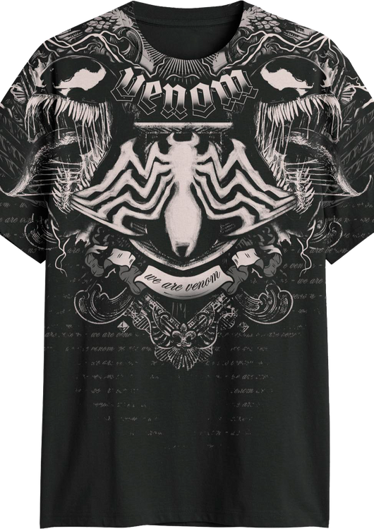 Front & Back Venom Cyber Sigilism Marvel Comics T-Shirt - main product image