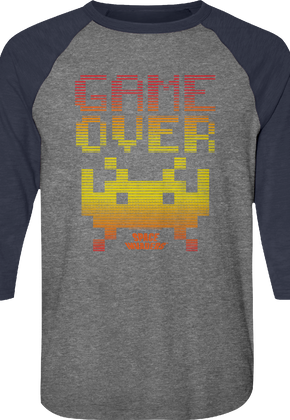 Game Over Space Invaders Raglan Baseball Shirt
