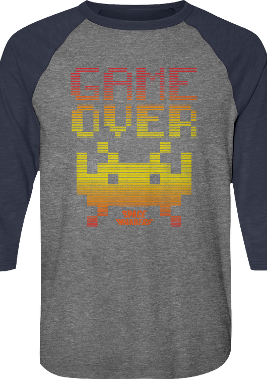 Game Over Space Invaders Raglan Baseball Shirt - main product image
