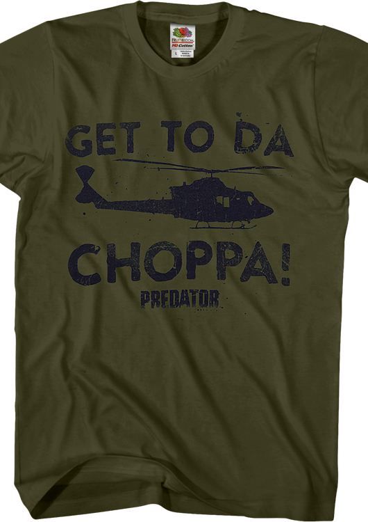 Military Green Get To Da Choppa Predator Shirt - main product image