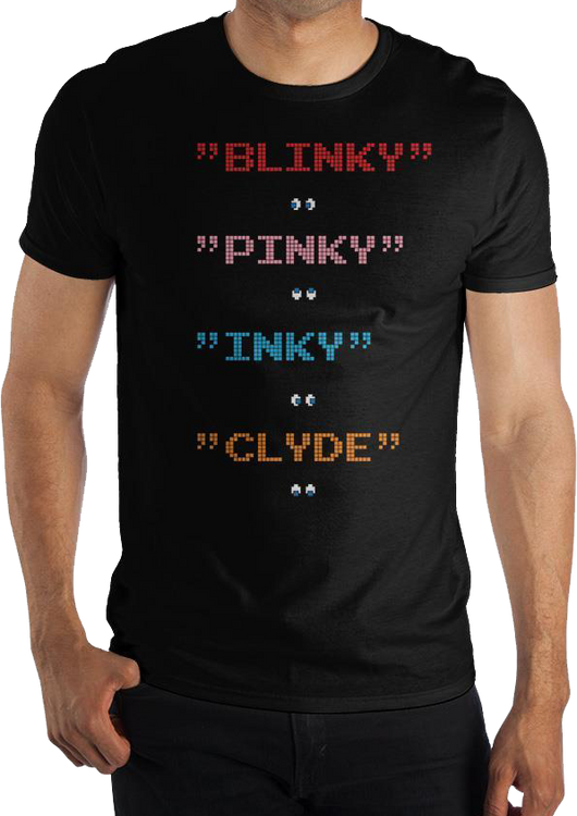 Ghost Names Pac-Man T-Shirt - main product image
