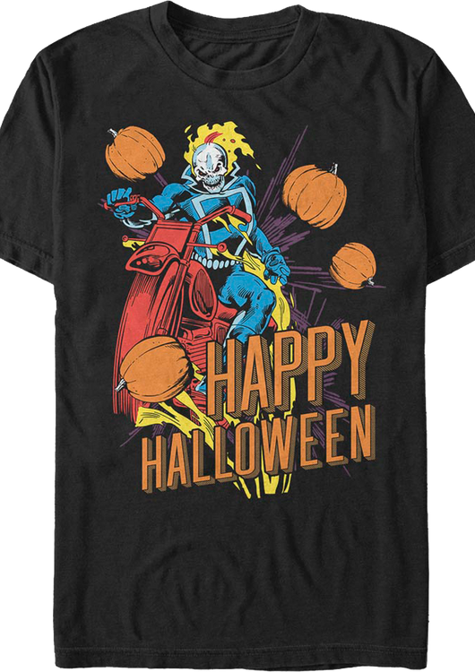 Ghost Rider Happy Halloween Marvel Comics T-Shirt - main product image