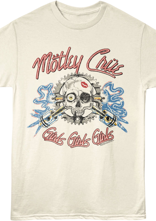 Girls Girls Girls Electric Skull Motley Crue T-Shirt - main product image