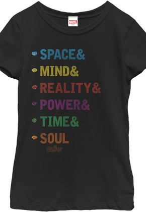 Girls Infinity Stones Marvel Comics Shirt