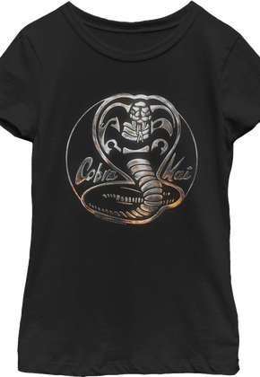 Girls Youth Faux Chrome Logo Cobra Kai Shirt