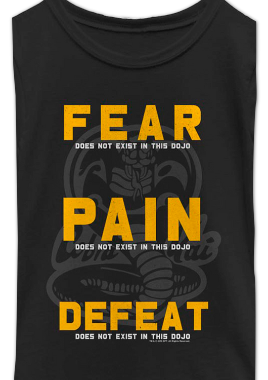 Girls Youth Fear Pain Defeat Do Not Exist In This Dojo Cobra Kai Shirt - main product image