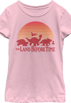 Girls Youth Vintage Sunset Silhouette Land Before Time Shirt