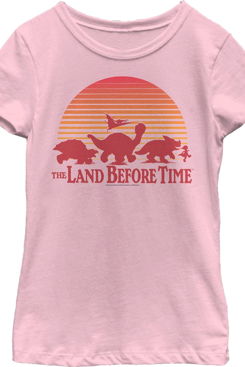 Girls Youth Vintage Sunset Silhouette Land Before Time Shirtmain product image