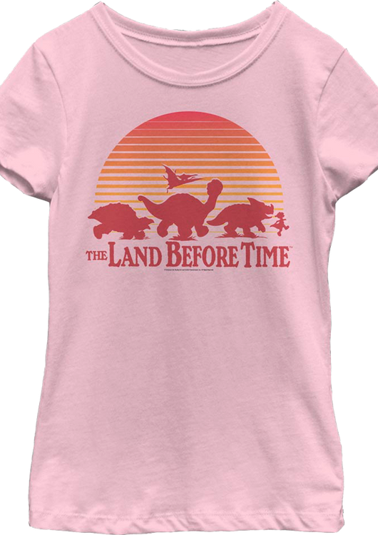 Girls Youth Vintage Sunset Silhouette Land Before Time Shirt - main product image