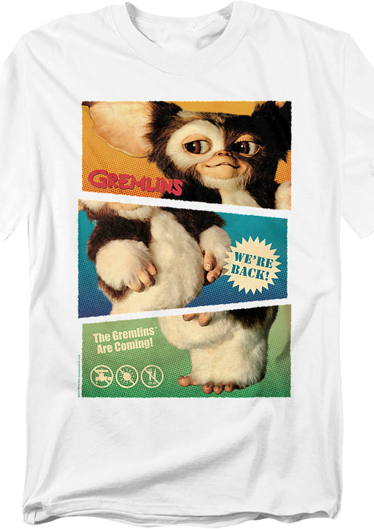 Gizmo We're Back Poster Gremlins T-Shirt - main product image
