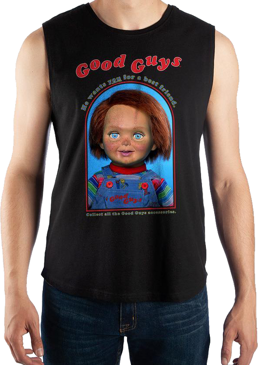 Good Guys Doll Chucky Child's Play Muscle Tank Top - main product image