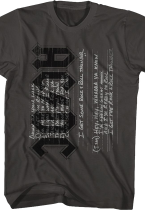 Got Some Rock & Roll Thunder Lyrics ACDC T-Shirt