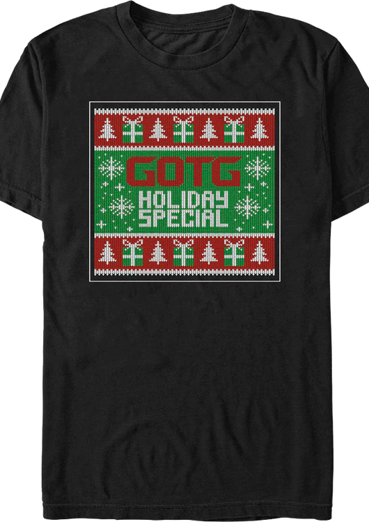 GOTG Holiday Special Faux Ugly Sweater Marvel Comics T-Shirt - main product image