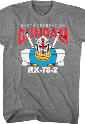Graphite Heather Earth Federation Gundam T-Shirt