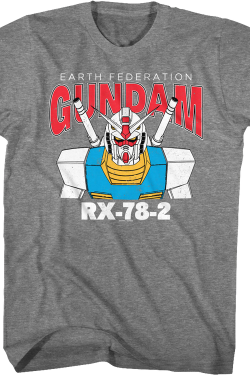Graphite Heather Earth Federation Gundam T-Shirtmain product image