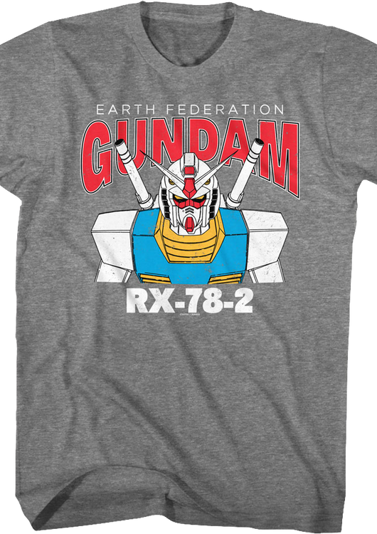 Graphite Heather Earth Federation Gundam T-Shirt - main product image