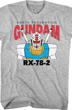 Gray Heather Earth Federation Gundam T-Shirt