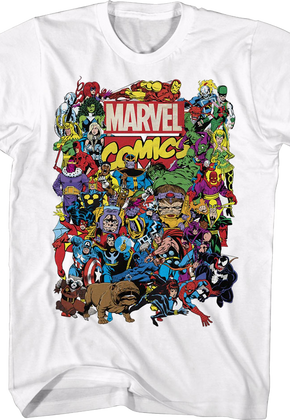 Greatest Characters Collage Marvel Comics T-Shirt