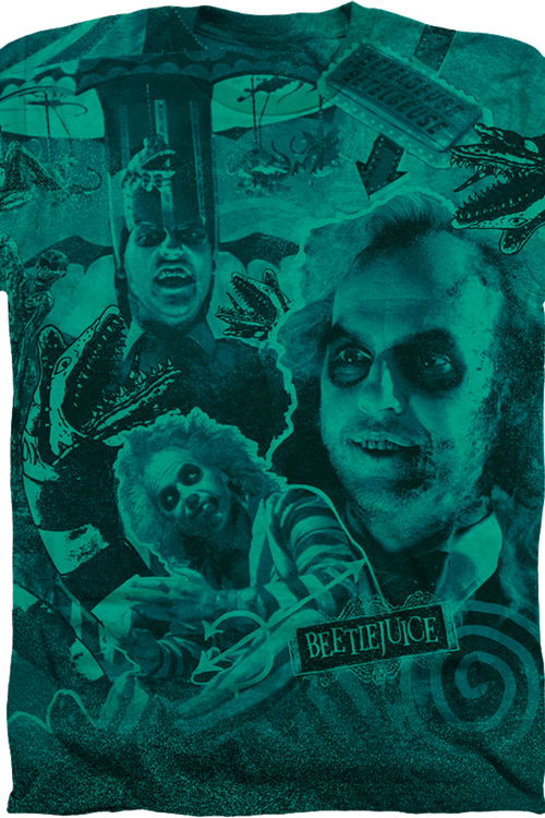 Green Collage Beetlejuice T-Shirt - main product image