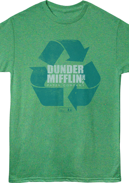 Green Dunder Mifflin Recycle The Office T-Shirt - main product image