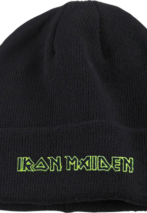 Green Logo Iron Maiden Cuff Beanie