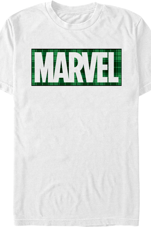 Green Plaid Logo Marvel Comics T-Shirtmain product image