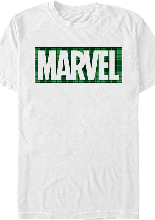 Green Plaid Logo Marvel Comics T-Shirt - main product image